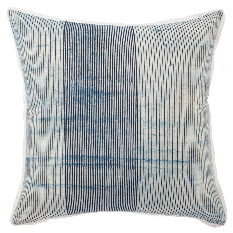 Alicia Handmade Stripe Blue & White Throw Pillow