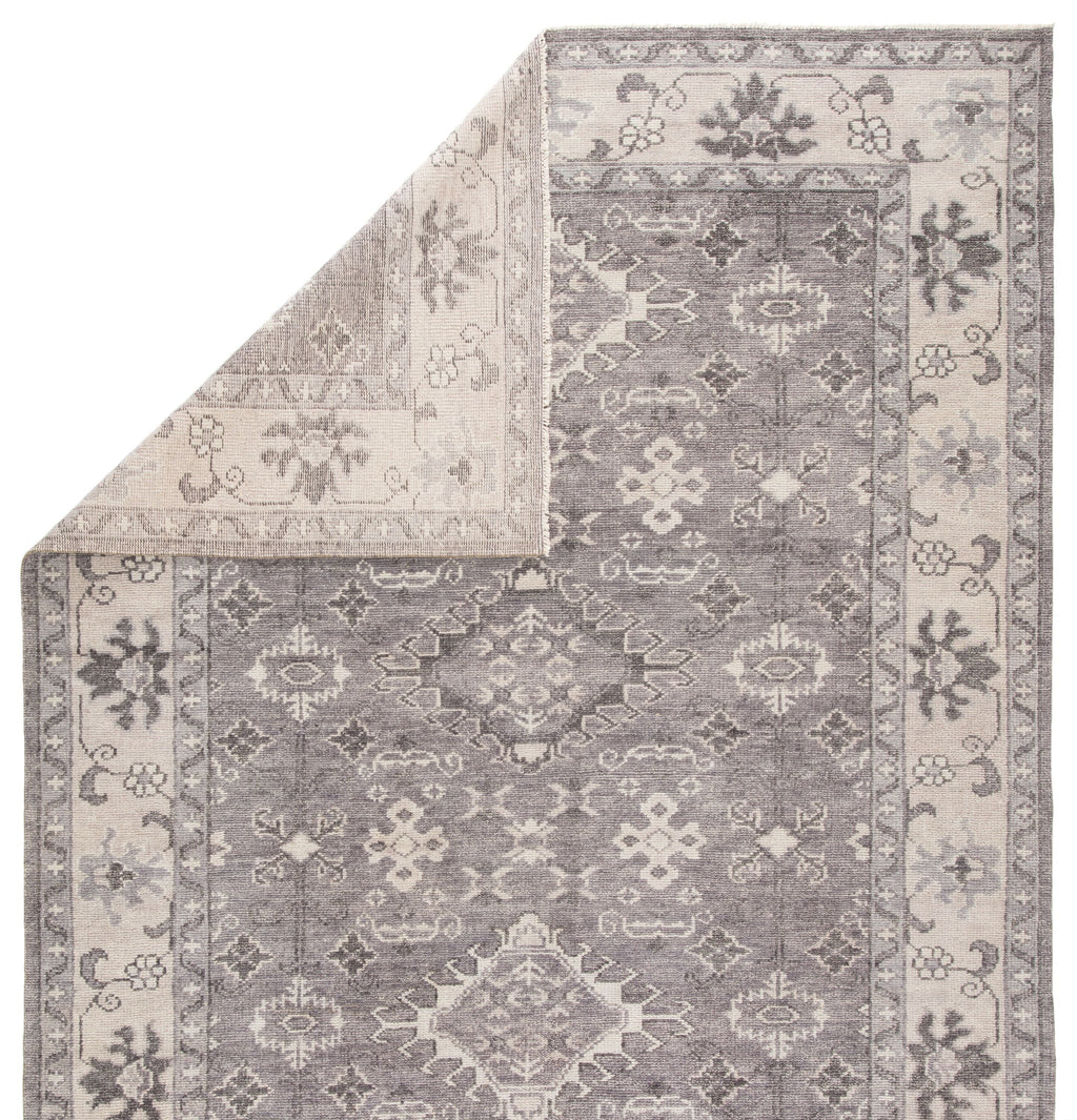 Kella Hand-Knotted Medallion Gray Area Rug