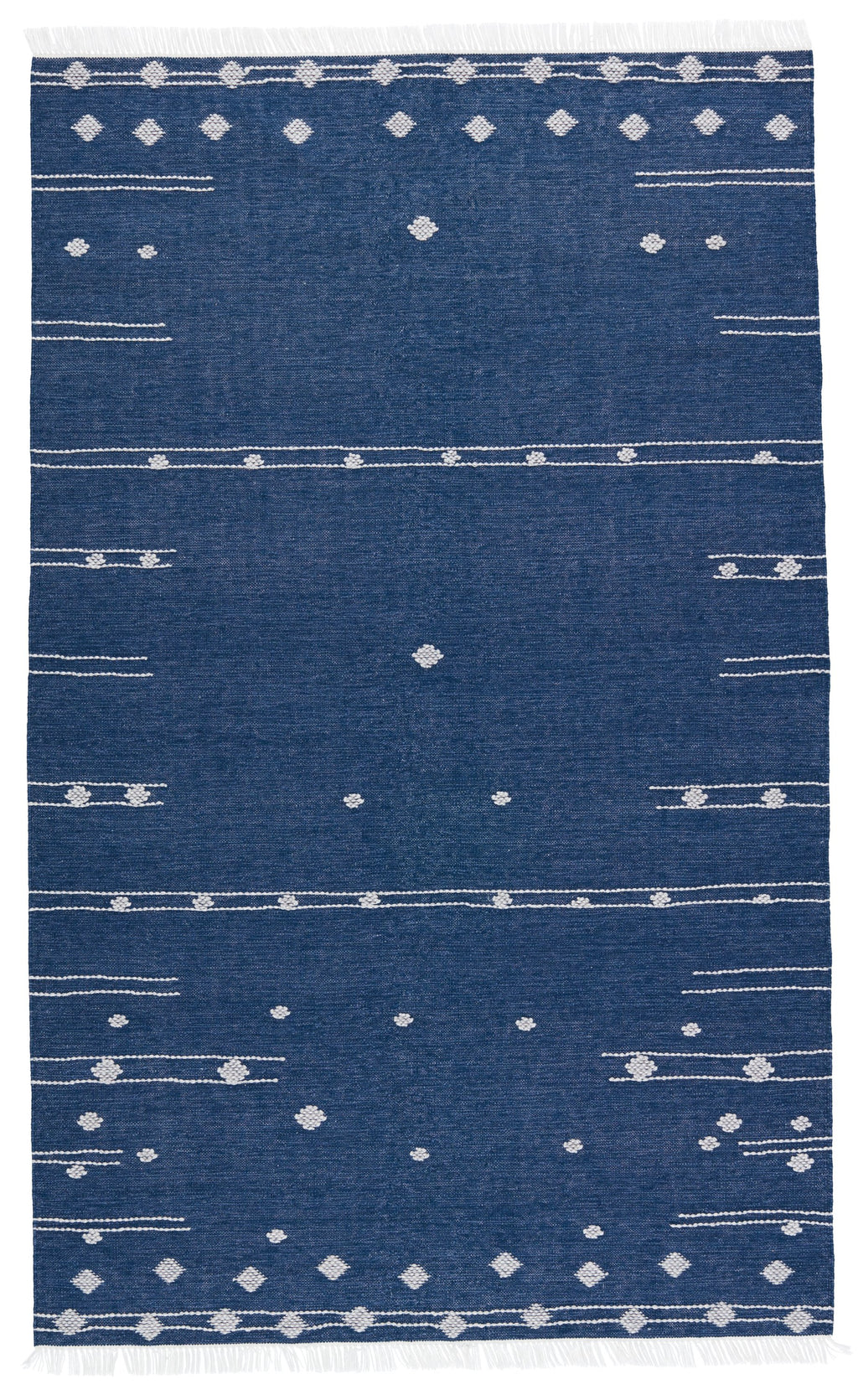 Calli Indoor/Outdoor Geometric Blue & White Rug