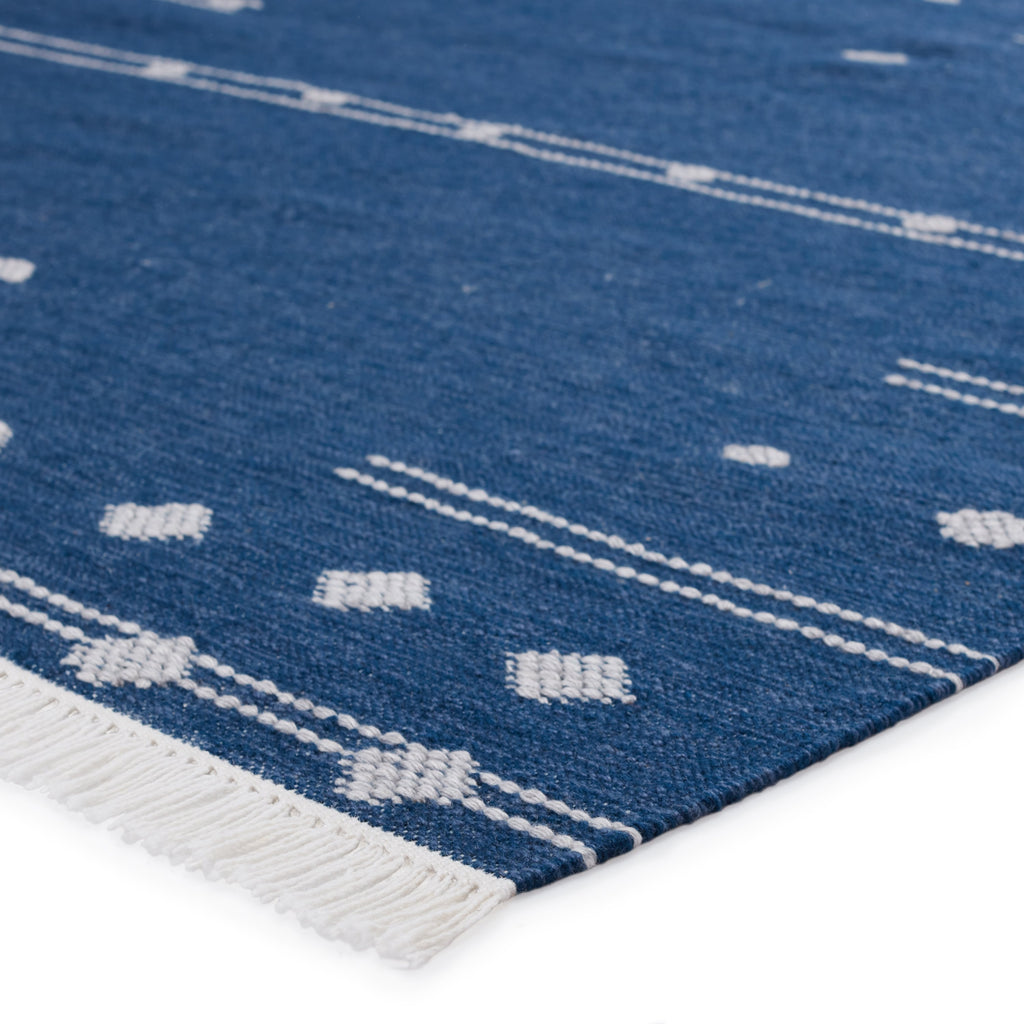 Calli Indoor/Outdoor Geometric Blue & White Rug