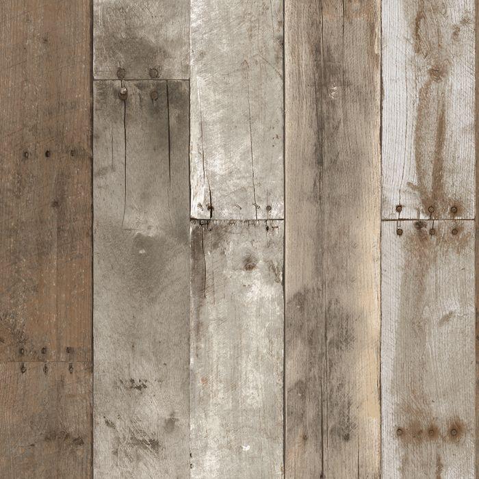 Repurposed Wood Removable Wallpaper in Weathered