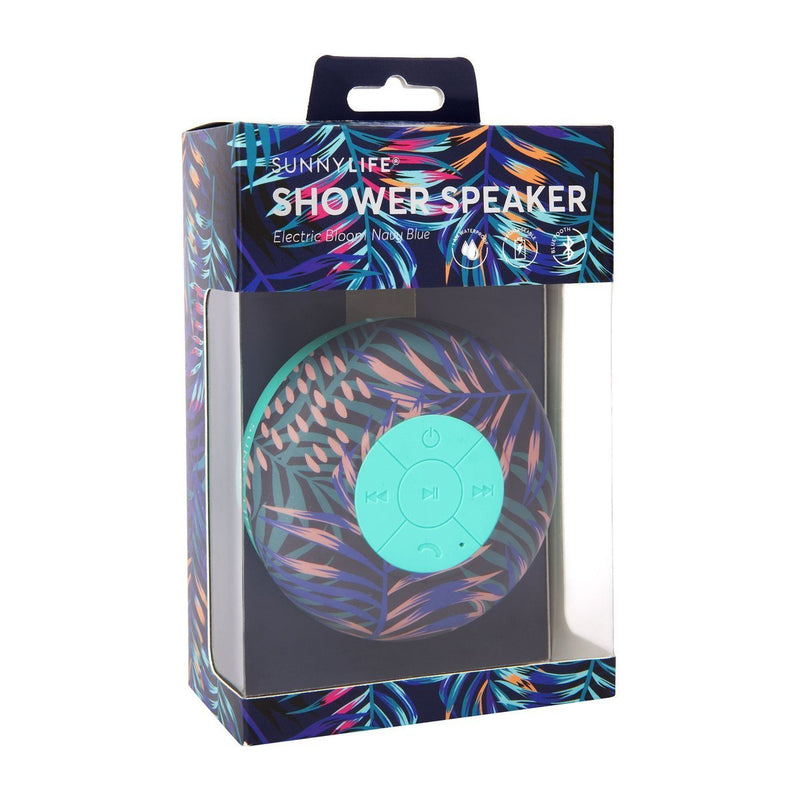 Shower Bluetooth Speaker in Electric Bloom Navy Blue