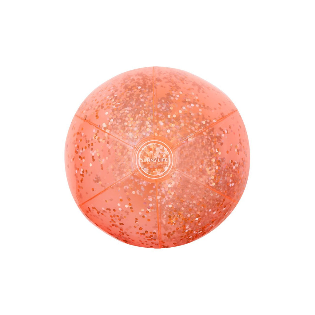 Inflatable Beach Ball in Glitter Coral