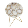 White Agate Side Table with Gold Steel Base