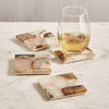 Set of 4 Agate Coasters with Marble Base