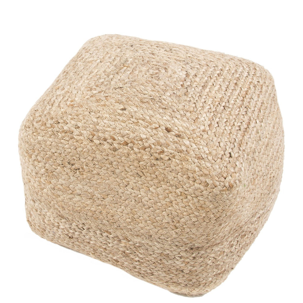 Boysen Beige Solid Square Pouf