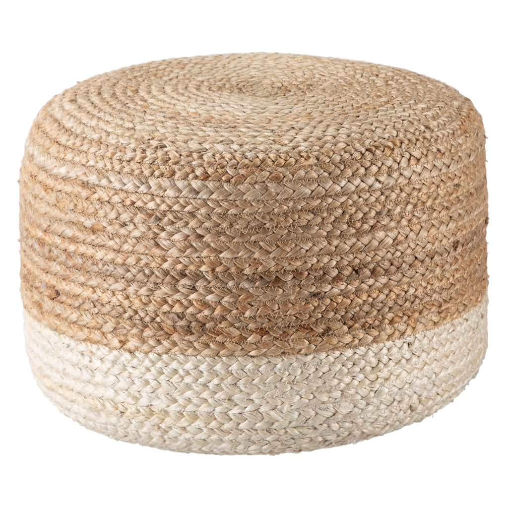 Saba Oliana White & Beige Pouf 2