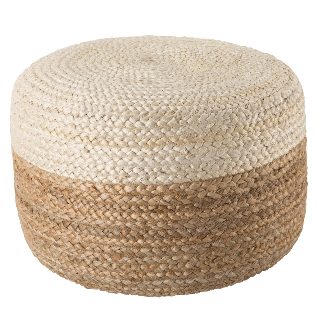 Saba Oliana White & Beige Pouf 1