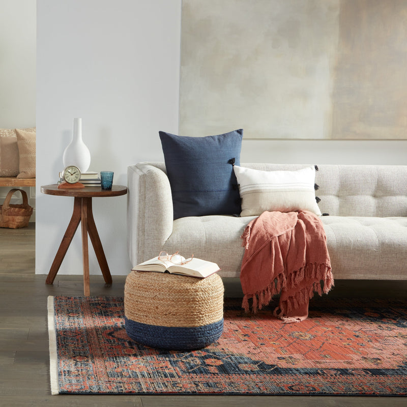 Saba Oliana Blue & Beige Pouf 5