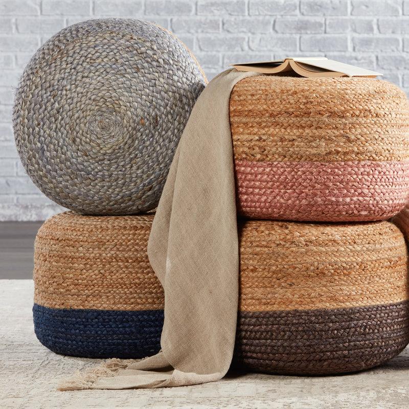 Saba Oliana Blue & Beige Pouf 7