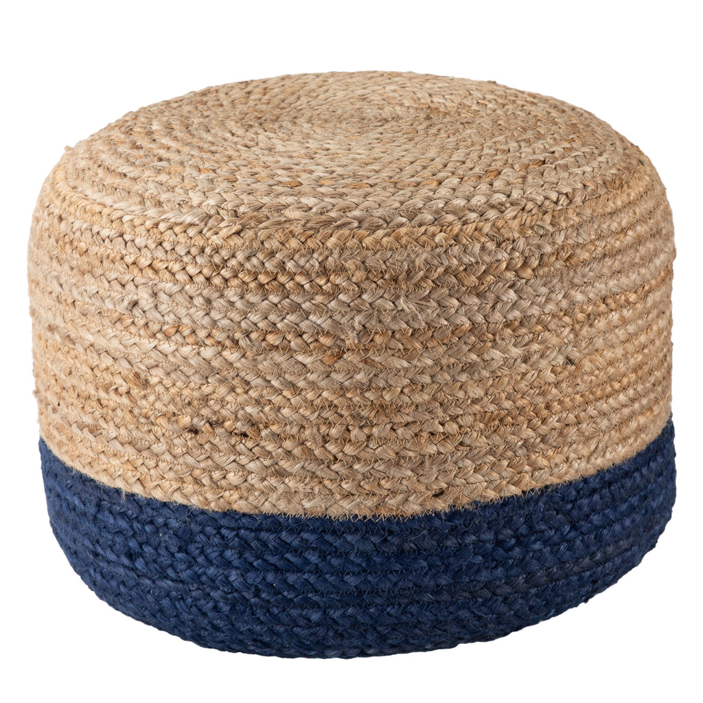 Saba Oliana Blue & Beige Pouf 1