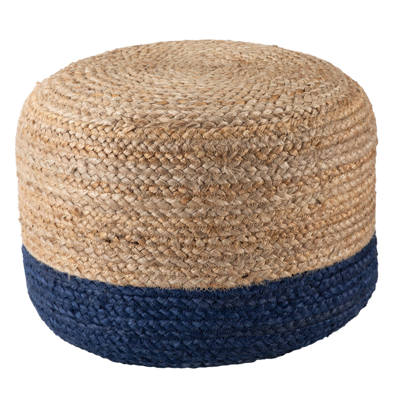 Saba Oliana Blue & Beige Pouf 1