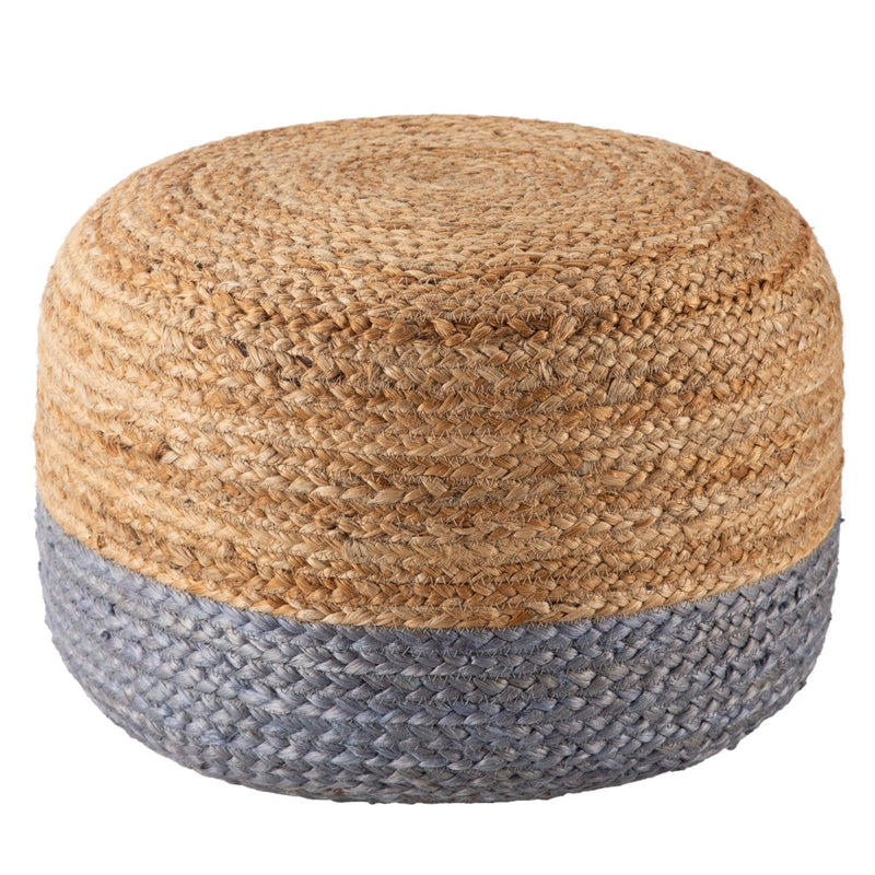 Saba Oliana Light Gray & Beige Pouf