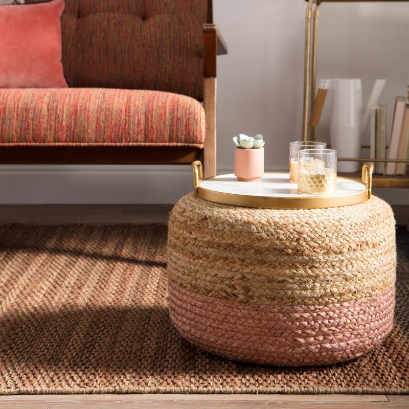 Saba Oliana Light Pink & Beige Pouf 3