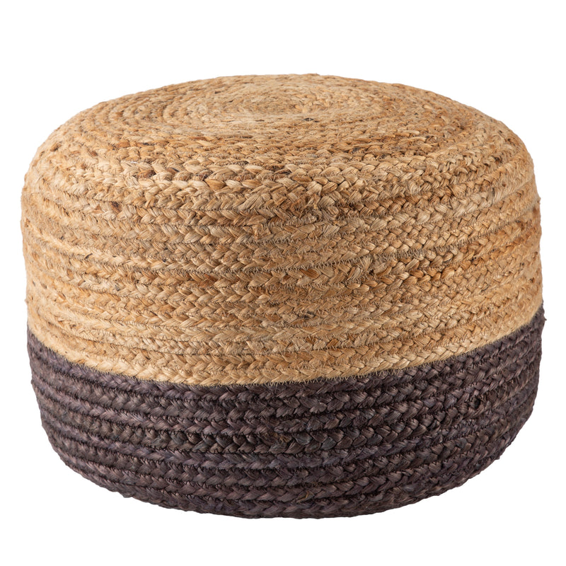 Saba Oliana Dark Gray & Beige Pouf 1