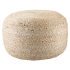 Mesa Beige Solid Round Pouf