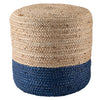 Oliana Ombre Pouf in Blue & Beige by Jaipur Living