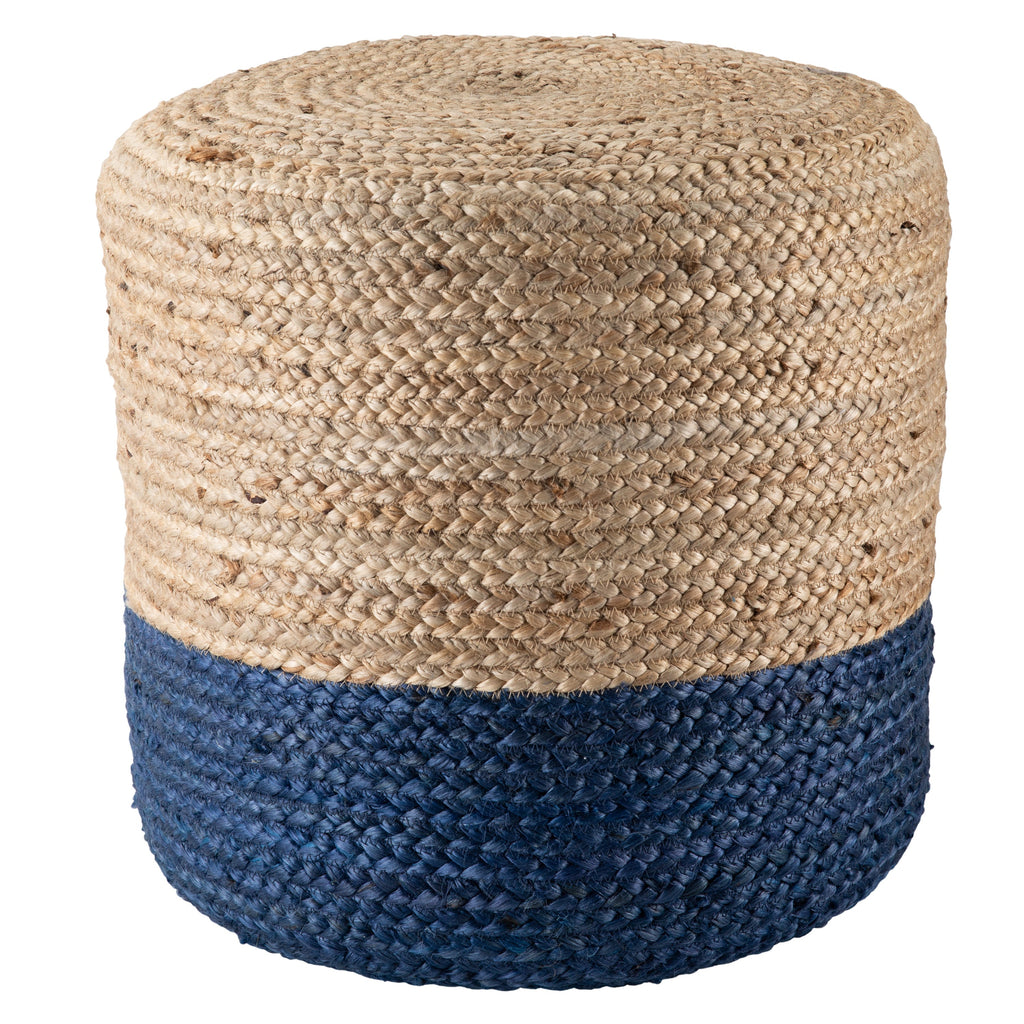 Oliana Ombre Pouf in Blue & Beige by Jaipur Living