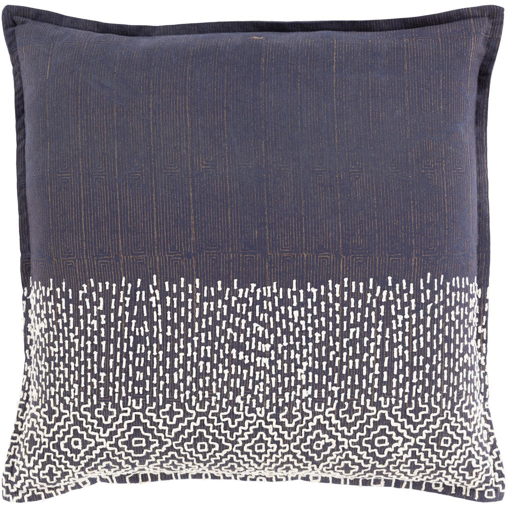 Sailor SAL-100 Hand Woven Pillow in Navy & Cream by Surya