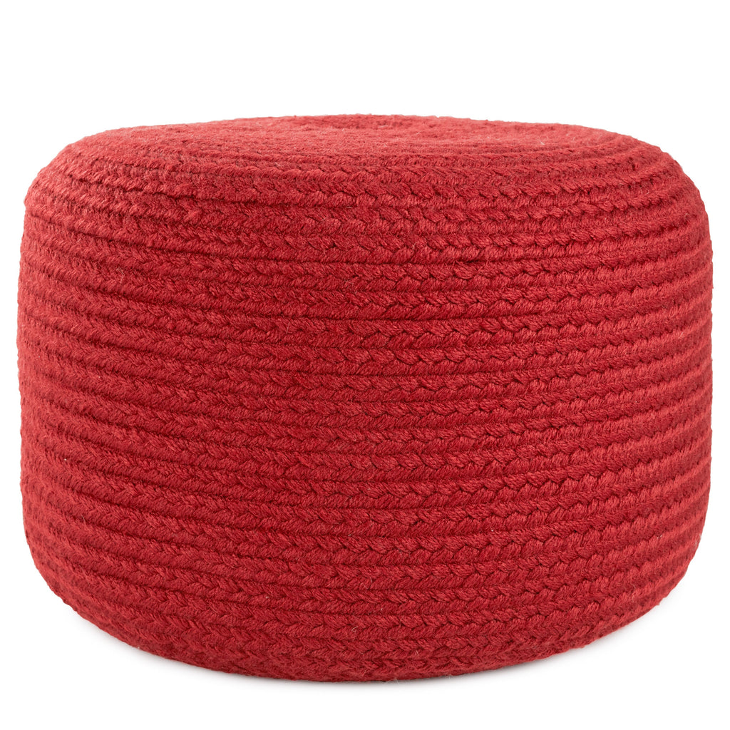 Saba Solar Santa Rosa Indoor/Outdoor Dark Red Pouf 1