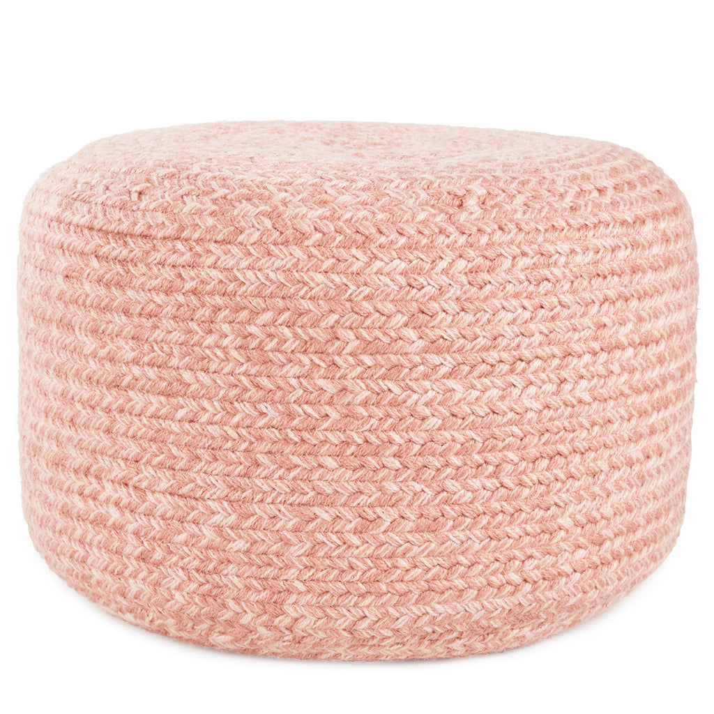 Saba Solar Grayton Indoor/Outdoor Heather Light Pink Pouf 1