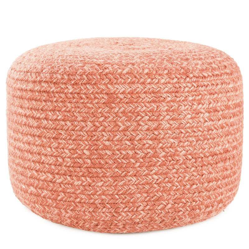 Saba Solar Grayton Indoor/Outdoor Heather Pink Pouf 1