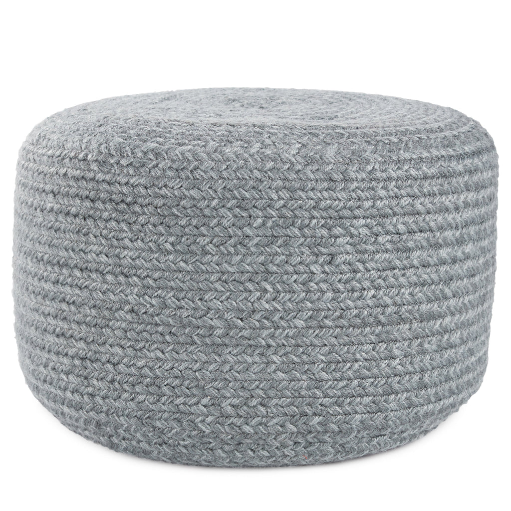 Saba Solar Grayton Indoor/Outdoor Heather Blue Pouf 1