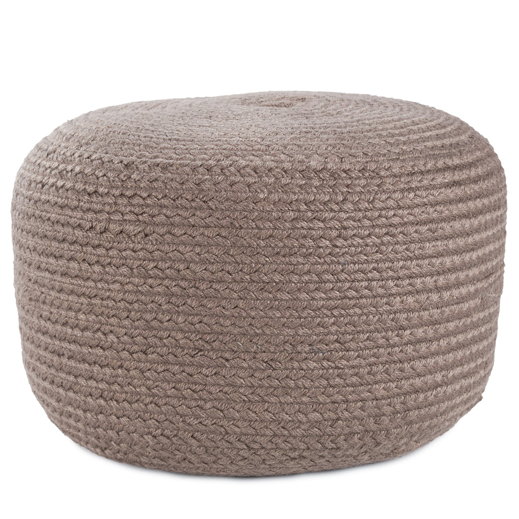 Saba Solar Santa Rosa Indoor/Outdoor Light Gray Pouf 1