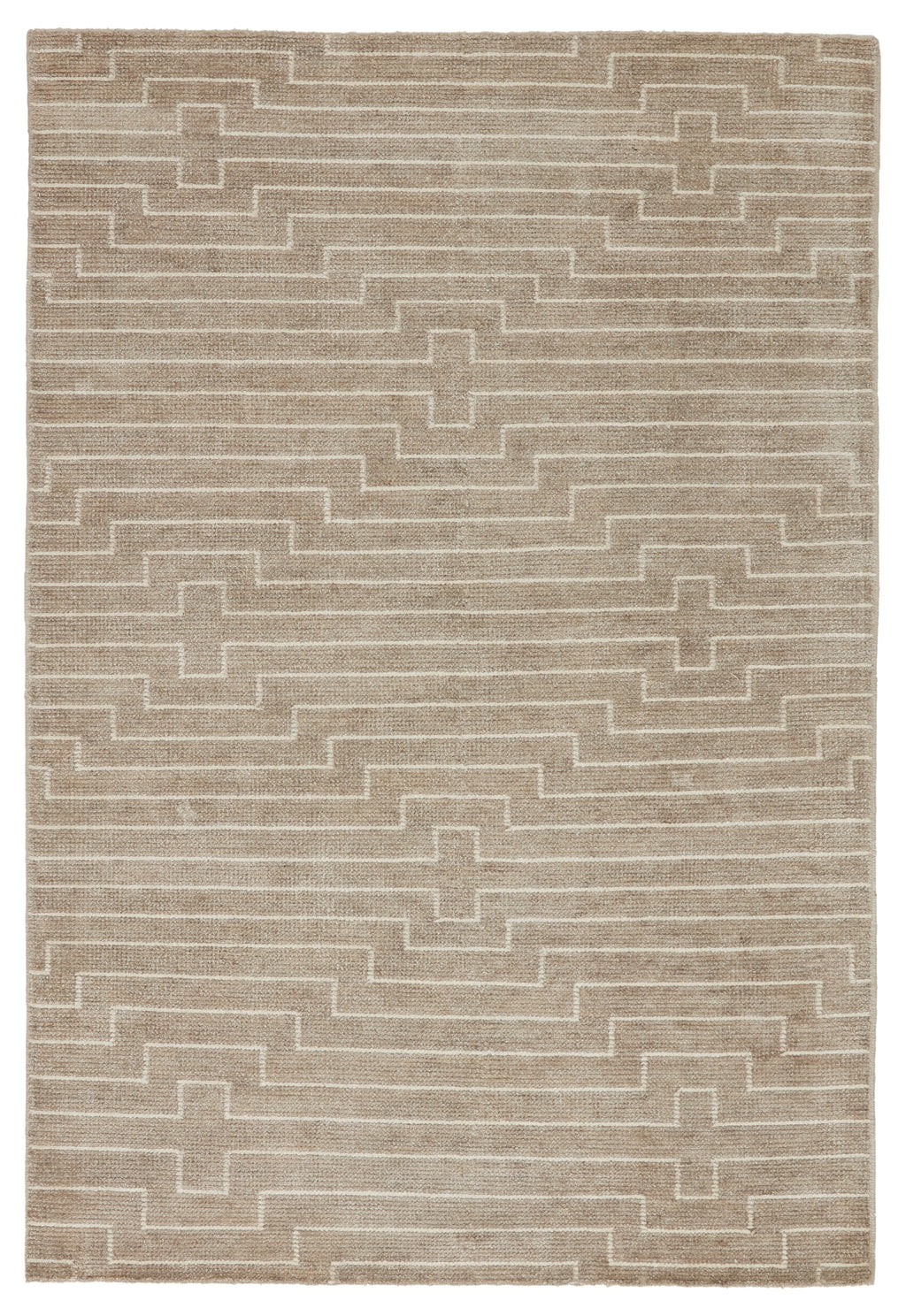 Alloy Handmade Striped Light Taupe & White Rug by Jaipur Living