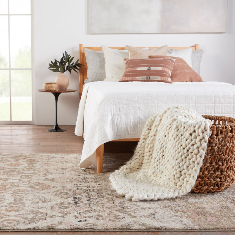 Sanaa Asani Tan & Light Pink Rug by Nikki Chu 7