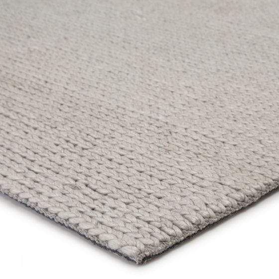 Braiden Handmade Solid Light Gray Area Rug