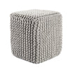 Juni Gray Textured Square Pouf