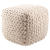 Kyran Cream Textured Square Pouf