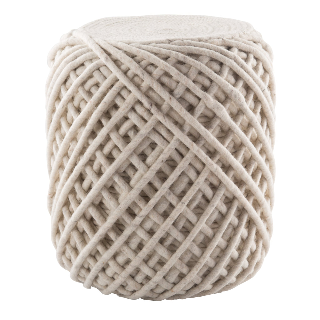 Scandinavia Pouf Guna White & Light Gray Pouf 1