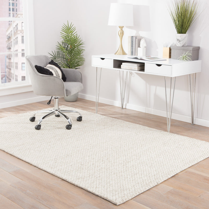 Karlstadt Solid Rug in Whisper White & Simply Taupe design by Jaipur Living