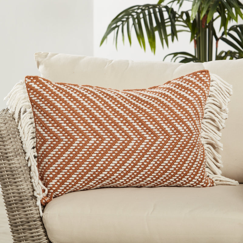 Settia Odessa Indoor/Outdoor Terracotta & Ivory Pillow 4