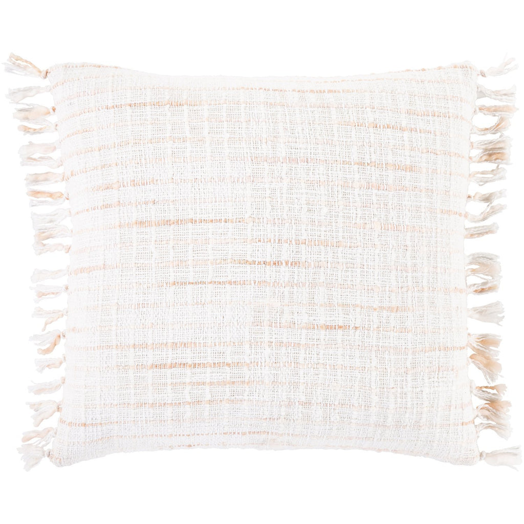 Saugatuck SGK-002 Woven Pillow in White & Peach by Surya