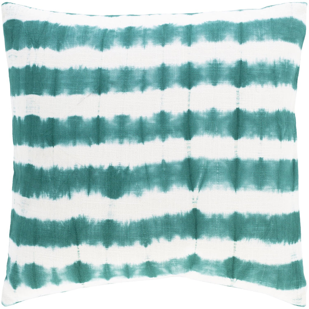 Suji SJI-003 Woven Pillow in Teal & White by Surya