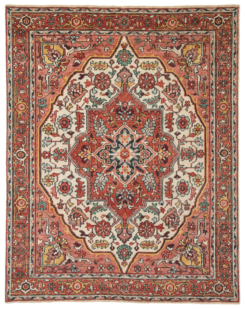 Tavola Hand-Knotted Medallion Pink & Multicolor Area Rug