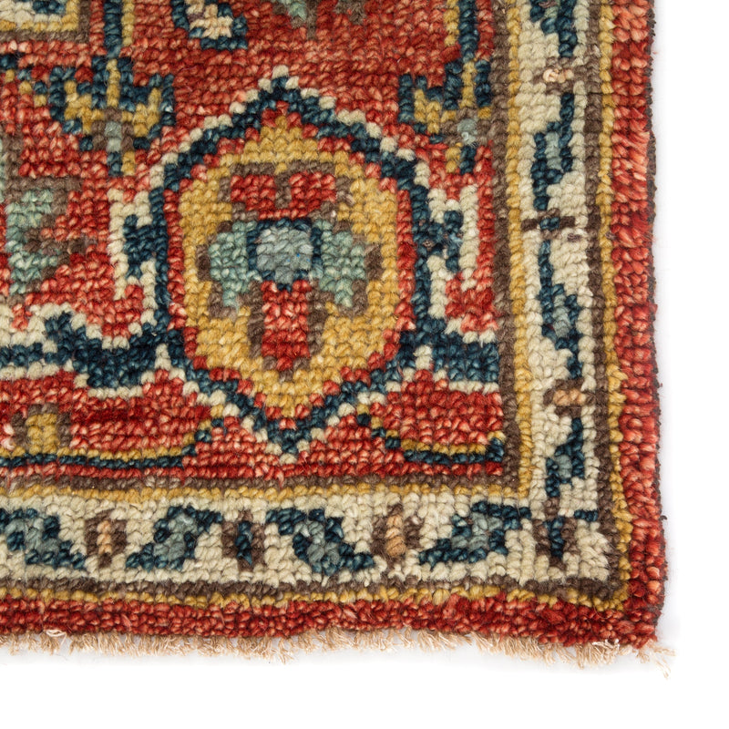 Willa Hand-Knotted Medallion Red & Multicolor Area Rug