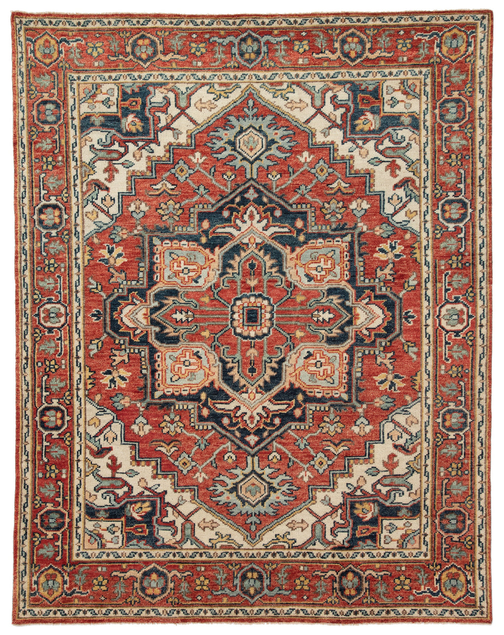 Willa Hand-Knotted Medallion Red & Multicolor Area Rug