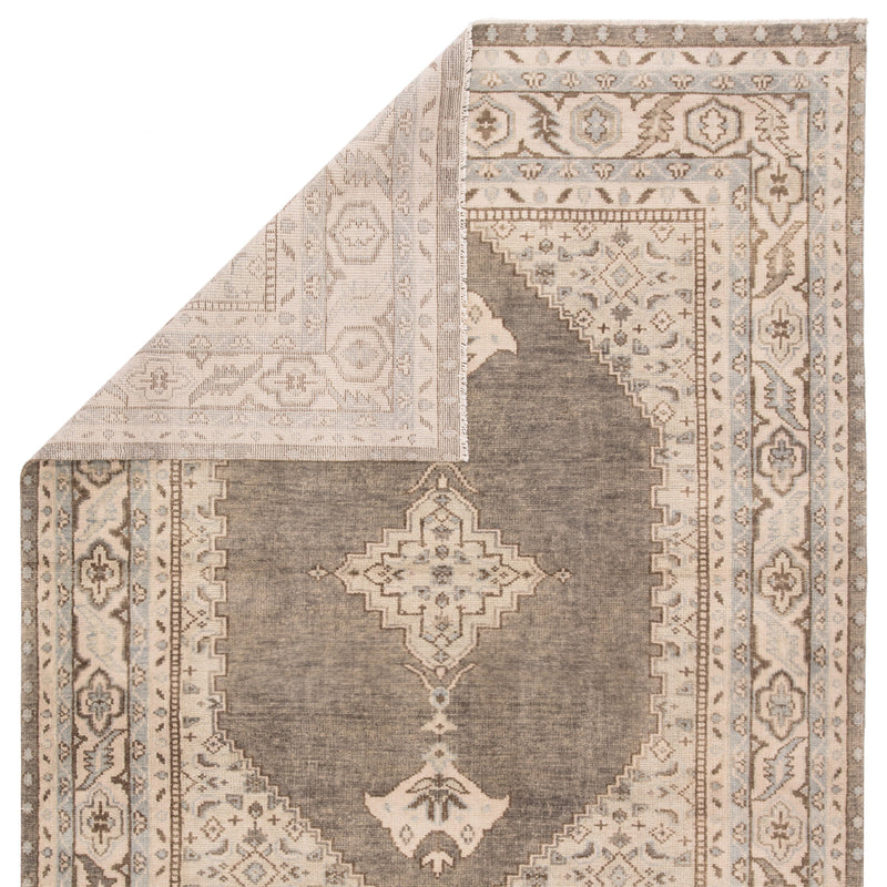 Farwell Hand-Knotted Medallion Blue & Ivory Area Rug