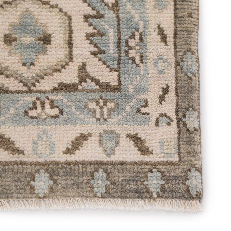 Farwell Hand-Knotted Medallion Blue & Ivory Area Rug