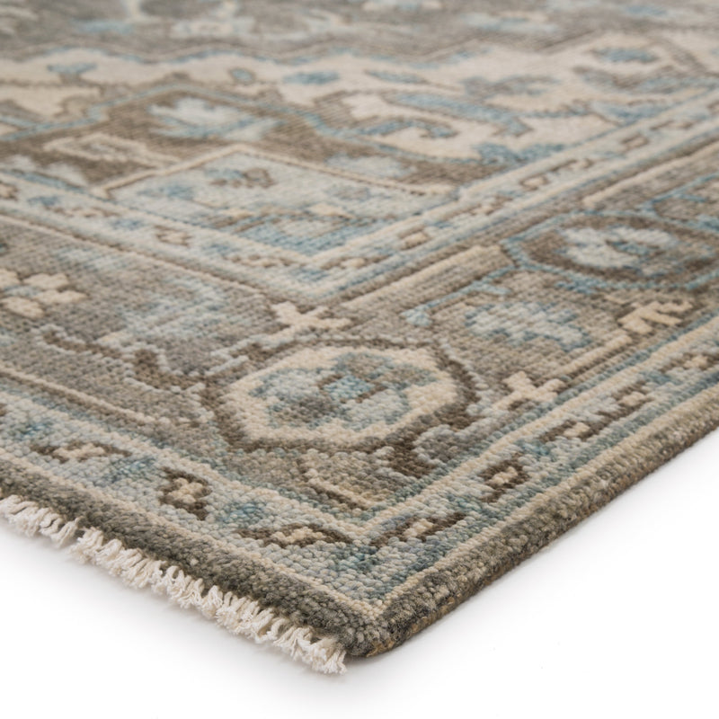 Flynn Hand-Knotted Medallion Gray & Blue Area Rug