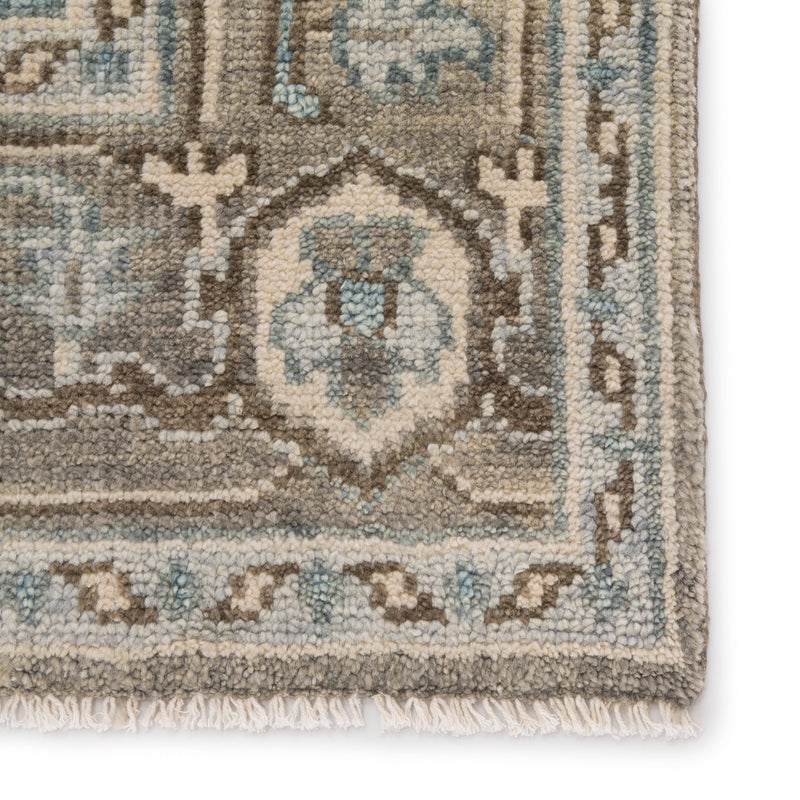 Flynn Hand-Knotted Medallion Gray & Blue Area Rug