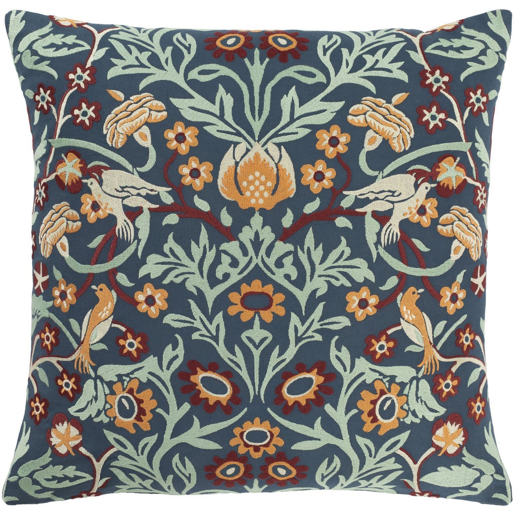 Shelter SLT-001 Woven Pillow in Dark Blue & Mint by Surya