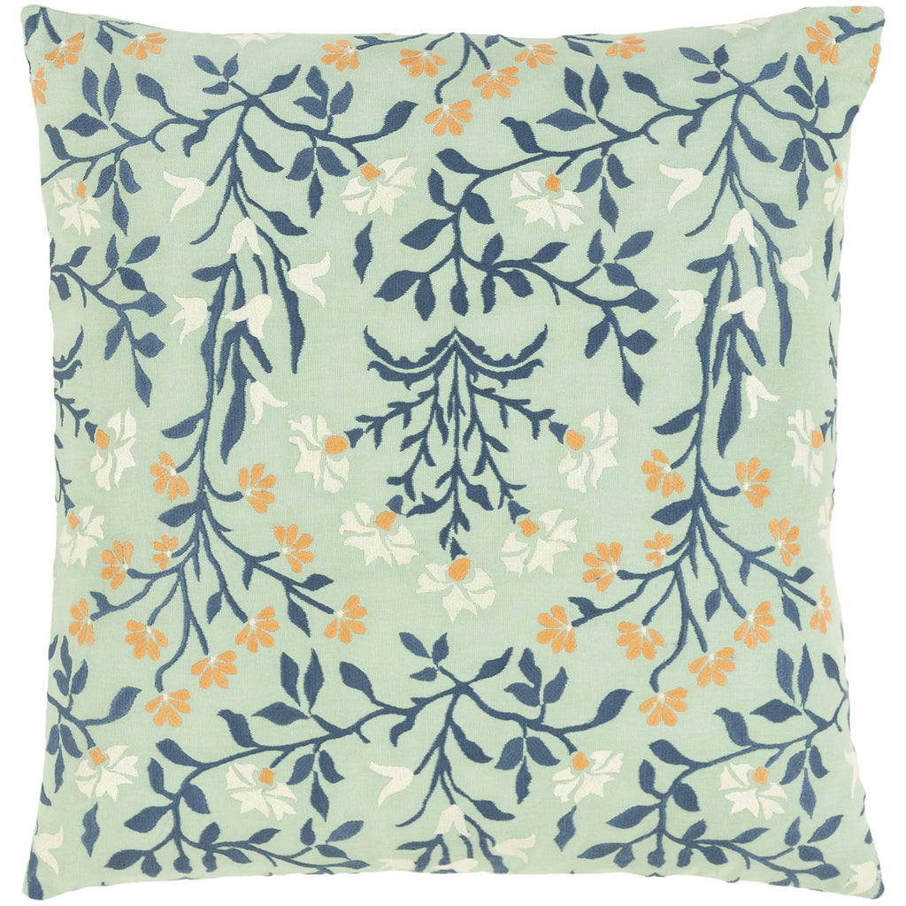 Shelter SLT-003 Woven Pillow in Mint & Navy by Surya