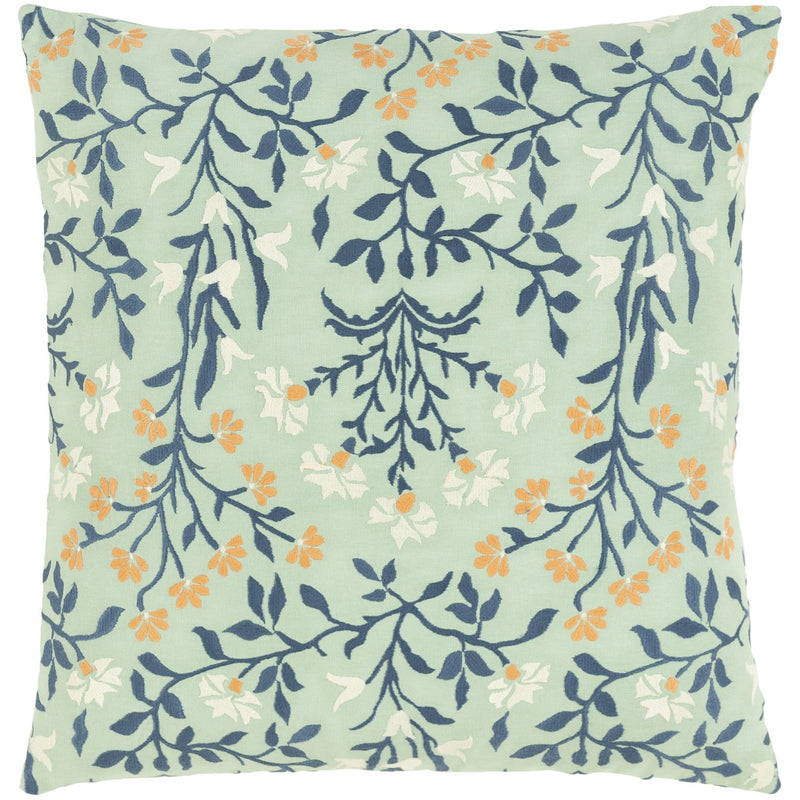 Shelter SLT-003 Woven Pillow in Mint & Navy by Surya