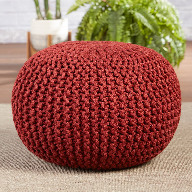 Spectrum Rays Asilah Indoor/Outdoor Dark Red Pouf 3