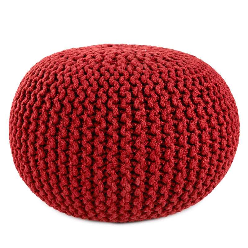 Spectrum Rays Asilah Indoor/Outdoor Dark Red Pouf 1